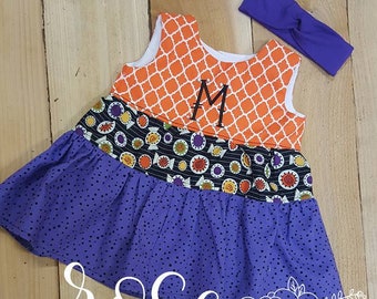 Halloween Ruffle Dress, Halloween Girl Outfit, Holiday Outfit,
