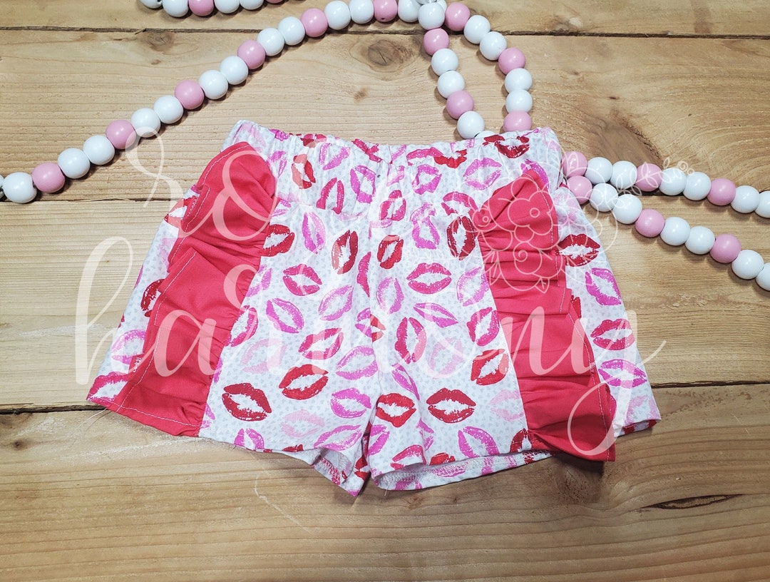 Girl Valentine's Ruffle Shorts 12 month 10 years Etsy Nederland