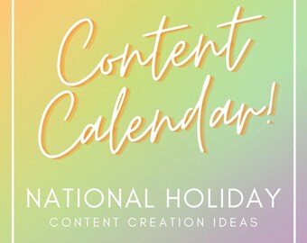 Content Calendar for National Holidays PDF File