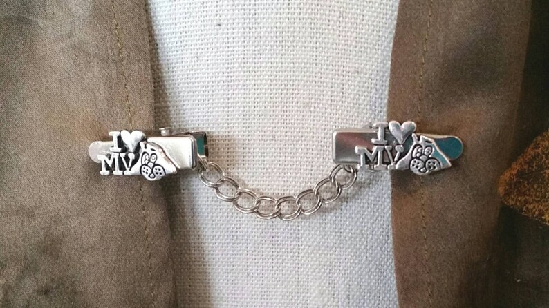 Sweater Clip Dog Silver Tone I LOVE My Dog Australian Made