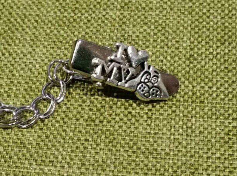 Sweater Clip Dog Silver Tone I LOVE My Dog Australian Made