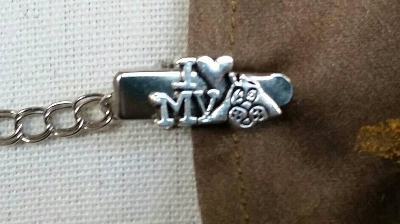 Sweater Clip Dog Silver Tone I LOVE My Dog Australian Made