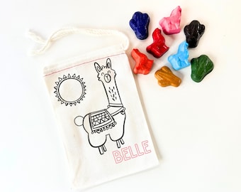 Llama Toy Crayons, Eco-Friendly Natural Soy Wax - Alpaca Animal Lover Gift