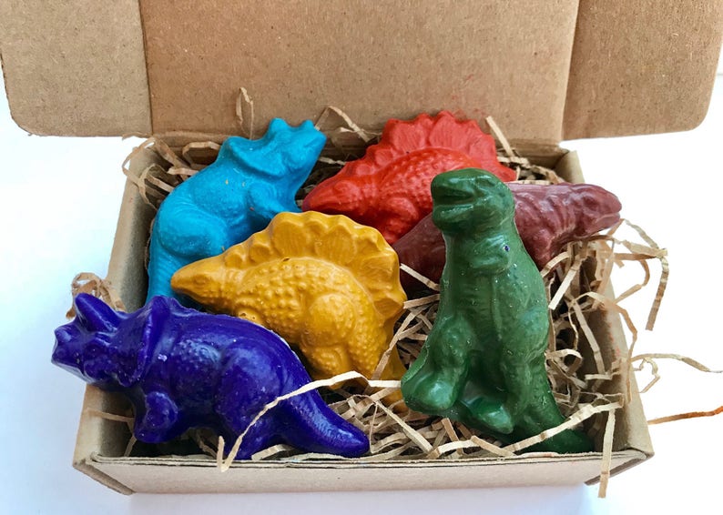 Dinosaur CRAYONS - Natural Crayons - Dinosaur Gift - Dinosaur Toy - Kids Party Gift - Handmade Dinosaur Soy Crayons - Eco Friendly Crayons 