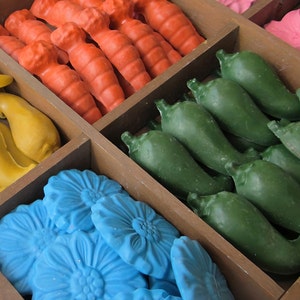Farmers Market Natural Soy Crayons Handcrafted Coloring Fun Garden Toy Gift for Kids image 1