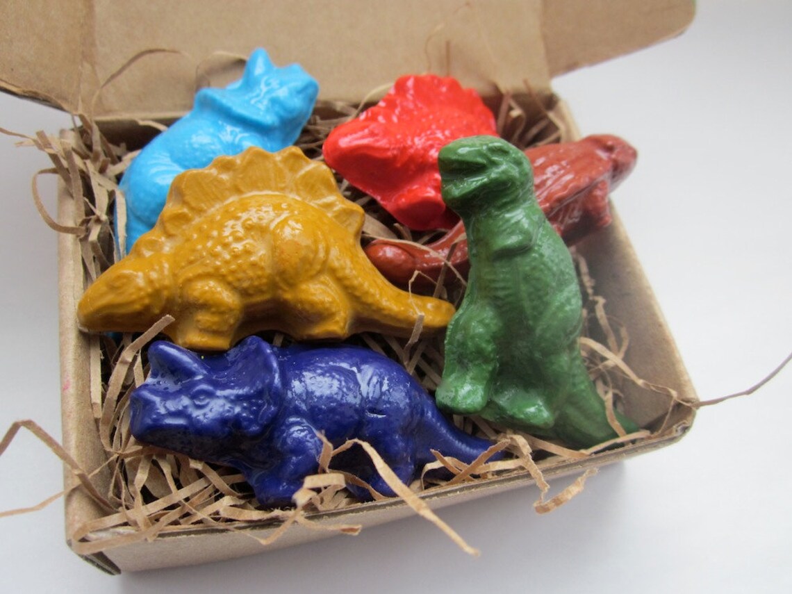 Dinosaur CRAYONS Natural Crayons Dinosaur Gift Dinosaur Etsy