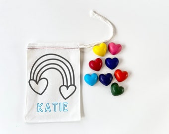 Heart Soy Crayons with Personalized Bag | Eco Kids Gift