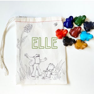 Op kikkers en padden geïnspireerde kleurpotloden met speelkleed | Cadeauset voor kinderen