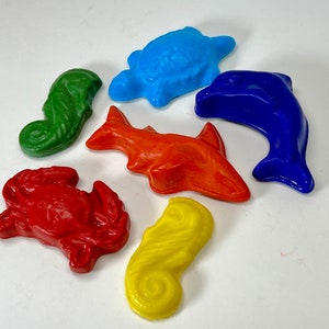 Marine Life Soy Crayon Set - Non-Toxic Sea Animal Shapes, Ocean Toys for Educational Play