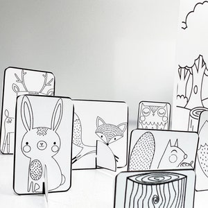 Digital Gift Idea for Kids Animal Play Set Instant Download Animal Printable Color Your Own DIY Print Color Cut image 5