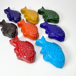 Fish Crayons Handcrafted with Natural Soy Wax Nature Gift for Kids image 1