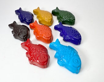 Fish Crayons - Handcrafted with Natural Soy Wax - Nature Gift for Kids