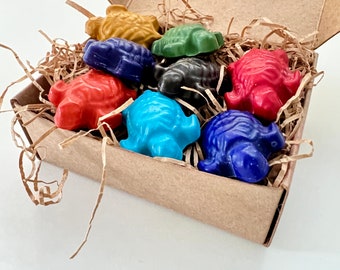 Turtle Toy Soy Crayons -  Creative Art Supplies for Kids - Gift for Young Artists - Vibrant Non Toxic Colors