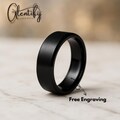 Personalized Black Titanium Ring: Engraved Wedding Band for Couples Rings product logo