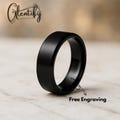 Personalized Black Titanium Ring: Engraved Wedding Band for Couples product logo