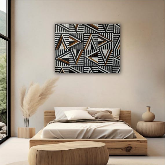 Handmade Wall Art in Mosaics Hangings – Ready to Hang Abstract Zebra Mosaic Artwork for Bold Animal-Inspired Modern Wall Decor