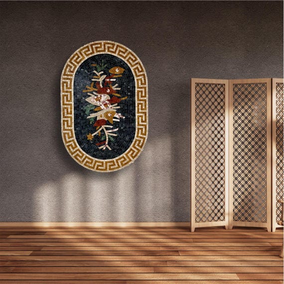 Signature Floral Elegance Framed Mosaic Wall Art with Unique and Stylish Look