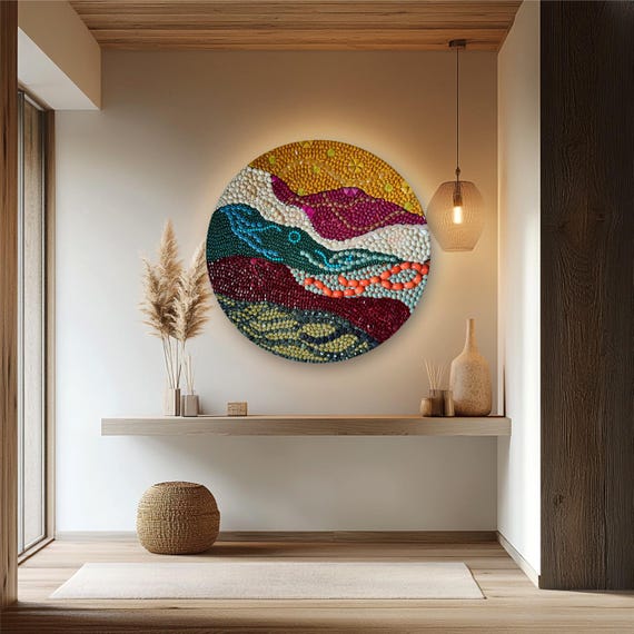 Ocean Wave Symphony – Mosaic Art Patterns Collided with Luxury Wall Art Decor