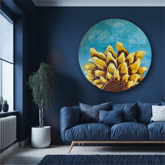 Golden Sunflower Bloom – Handmade Mosaic Patterns Wall Art Decor