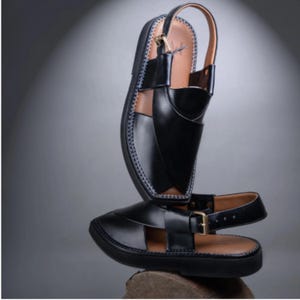 Afghani Chappal Handmade Leather Sandals  Peshawari Style Soft Sole Ethnic Men Footwear