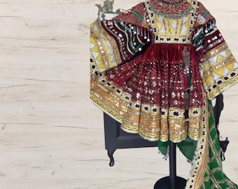 値下げ激レア！ビンテージ/アフガン民族衣装ドレス[YA] ヴィンテージのアフガン・クチドレス：鏡面刺繍の民族衣装 - Etsy 日本