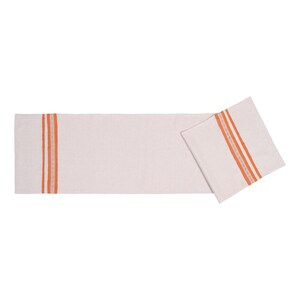 Handmade Linen Table Runner, Organic Cotton Lined Runner, French Grosgrain Accent, Eco-Friendly Dining Decor, 16x64 Inch Luxury Table Linen