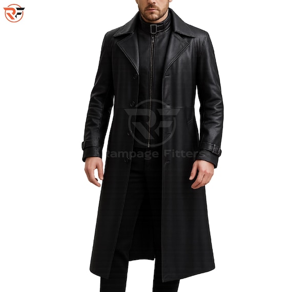 アルバート・ウェスカー風フェイクレザートレンチコート：バイオ