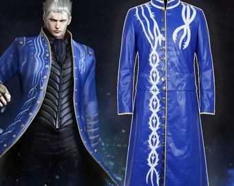 手作りのバージルコスプレ衣装、レザーのハロウィン＆カーニバル衣装