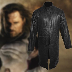 Aragorn Cosplay Duster Coat – Middeleeuwse Ranger Duster Coat van echt buffelleer – Strider-geïnspireerde LOTR LARP Renaissance Kostuum Bovenkleding