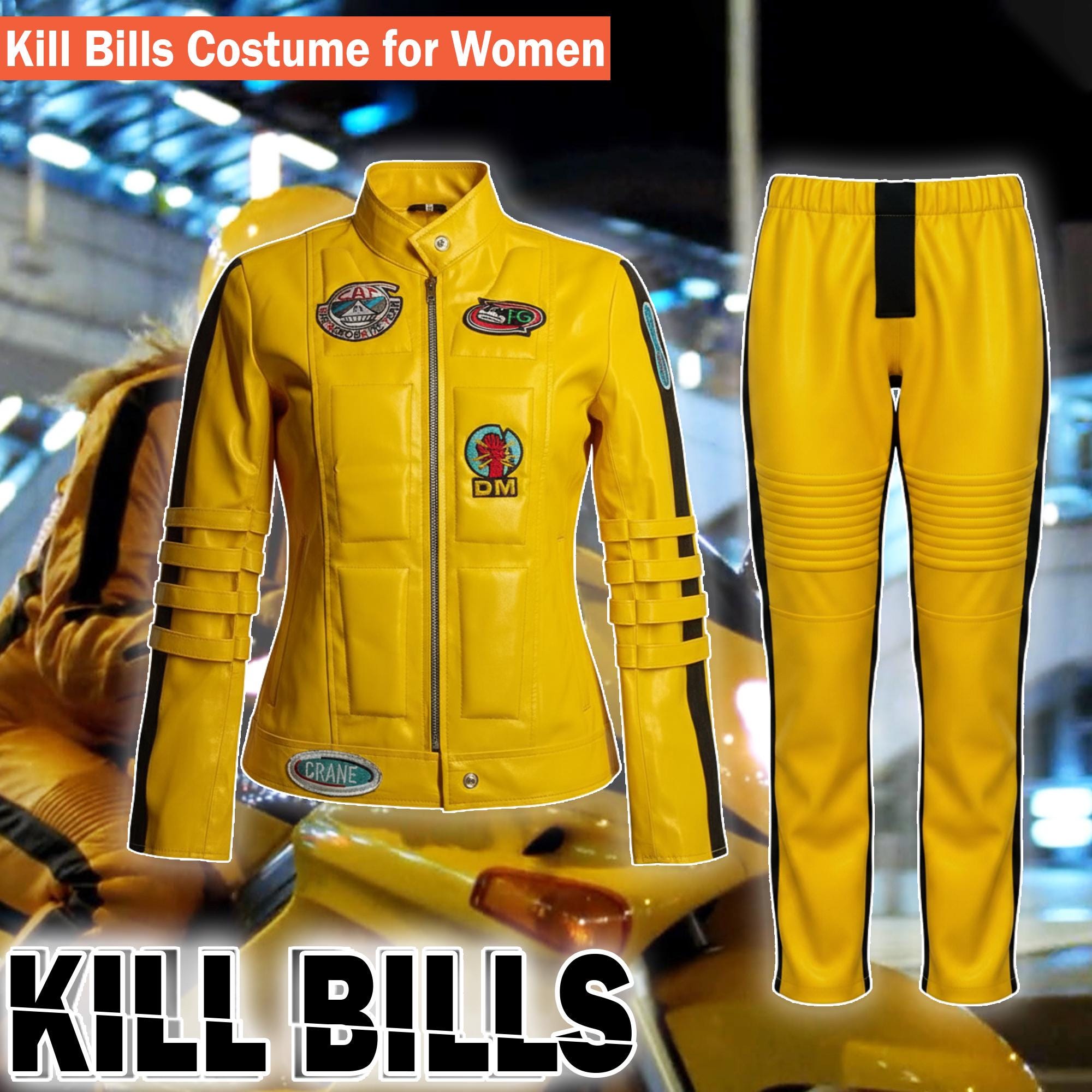 Kill Bill日の丸付ジャケットコスチューム　新品未使用　愛国者　武士道 Kill Bill Yellow Leather Suit | the Bride Cosplay Costume