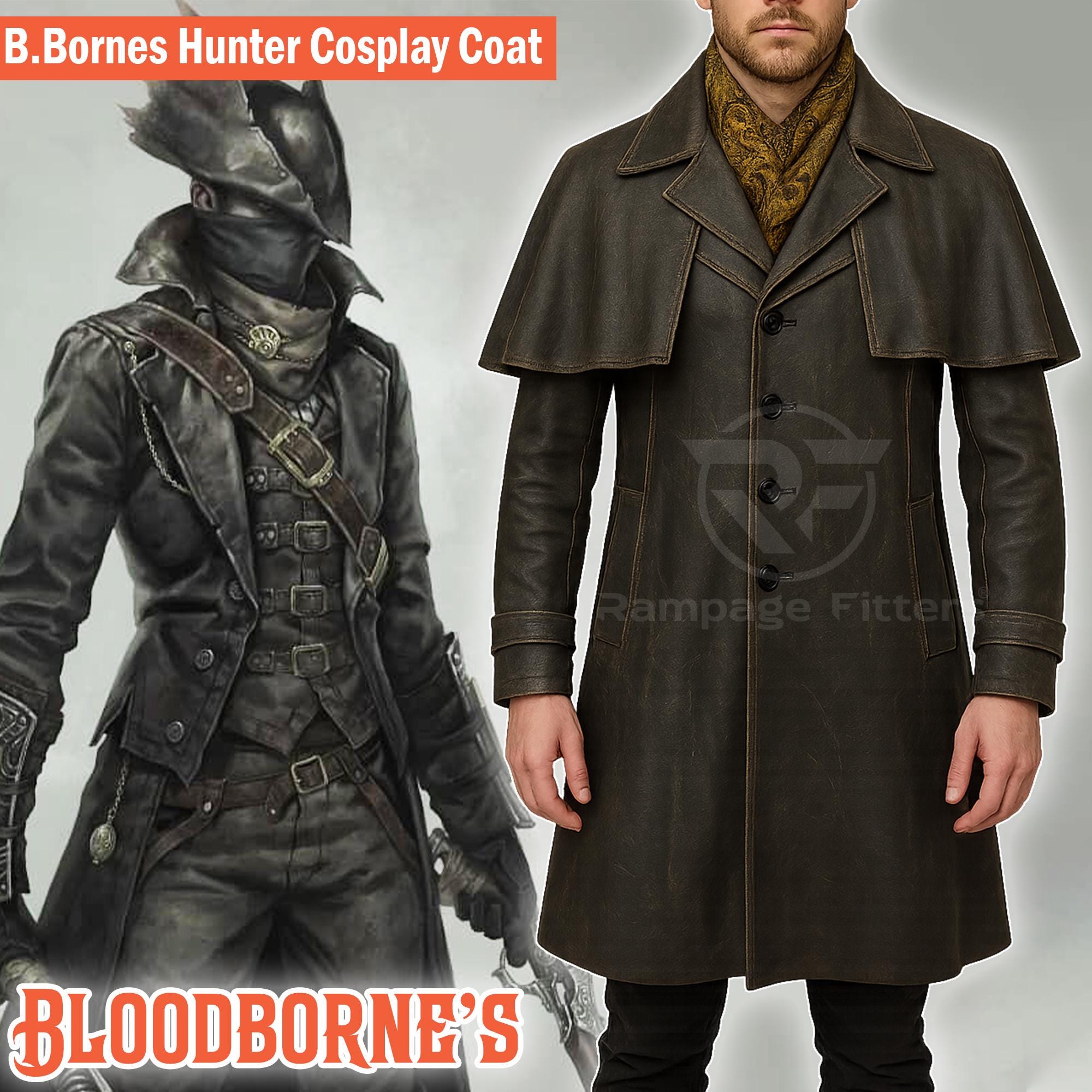 Bloodborne Cosplay Gray The Hunter Bloodborne Coat Long Coat