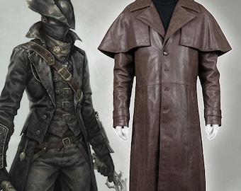 Bloodborne ハンター コスプレ レザー コート、ダメージ加工 ロング