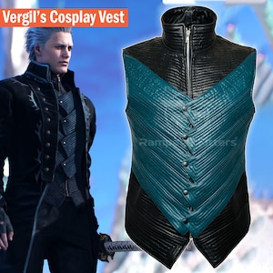 Chaleco Vergil: Disfraz de cosplay de DMC 5 - Chaleco de cuero a medida
