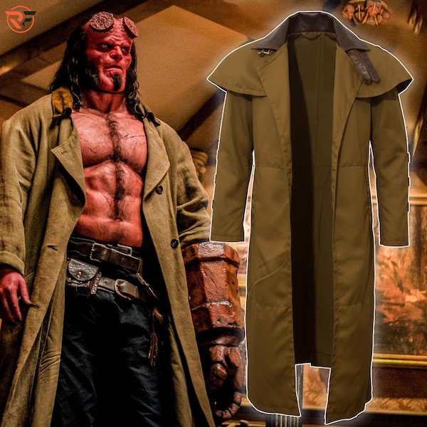Ron Perlman Hell's Boy Golden Army Inspired Trench Coat - Long Cotton Warrior Costume