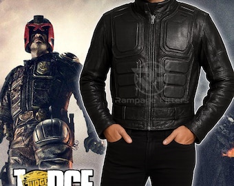 Dredds 2012 Cosplay Leather Jacket: Futuristic Biker Armor