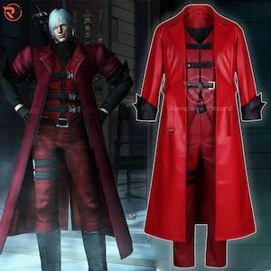 Manteau cosplay Dante | Cuir rouge, costume DMC 1