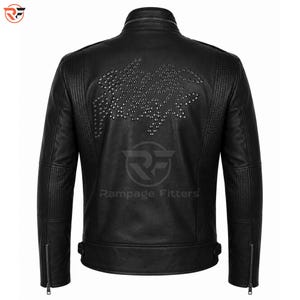 Daft Punk Leather Biker Jacket – Men's Black Studded Motorcycle Leather Jacket