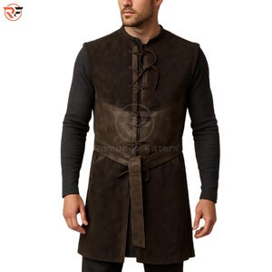 Handmade Suede Leather Ranger Vest: Medieval LARP Aragorns Costume