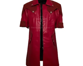 Devil May Cry Red Leather Long Coat | DMC Dante Cosplay Costume