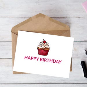Happy Birthday Card - DIGITAL Download - Printable Birthday Card - Printable Birthday Cake Card - Printable Birthday Card - Birthday card