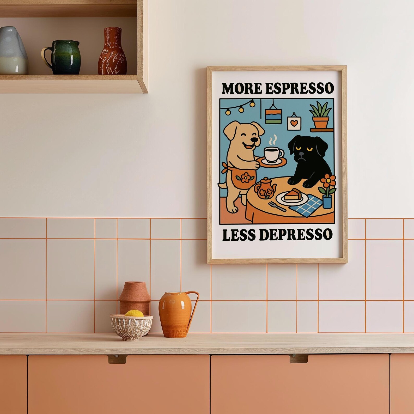 More Espresso Less Depresso Dog Wall Art Funny Dog Poster Cute more-espresso-less-depresso-dog-wall-art-funny-dog-poster-cute