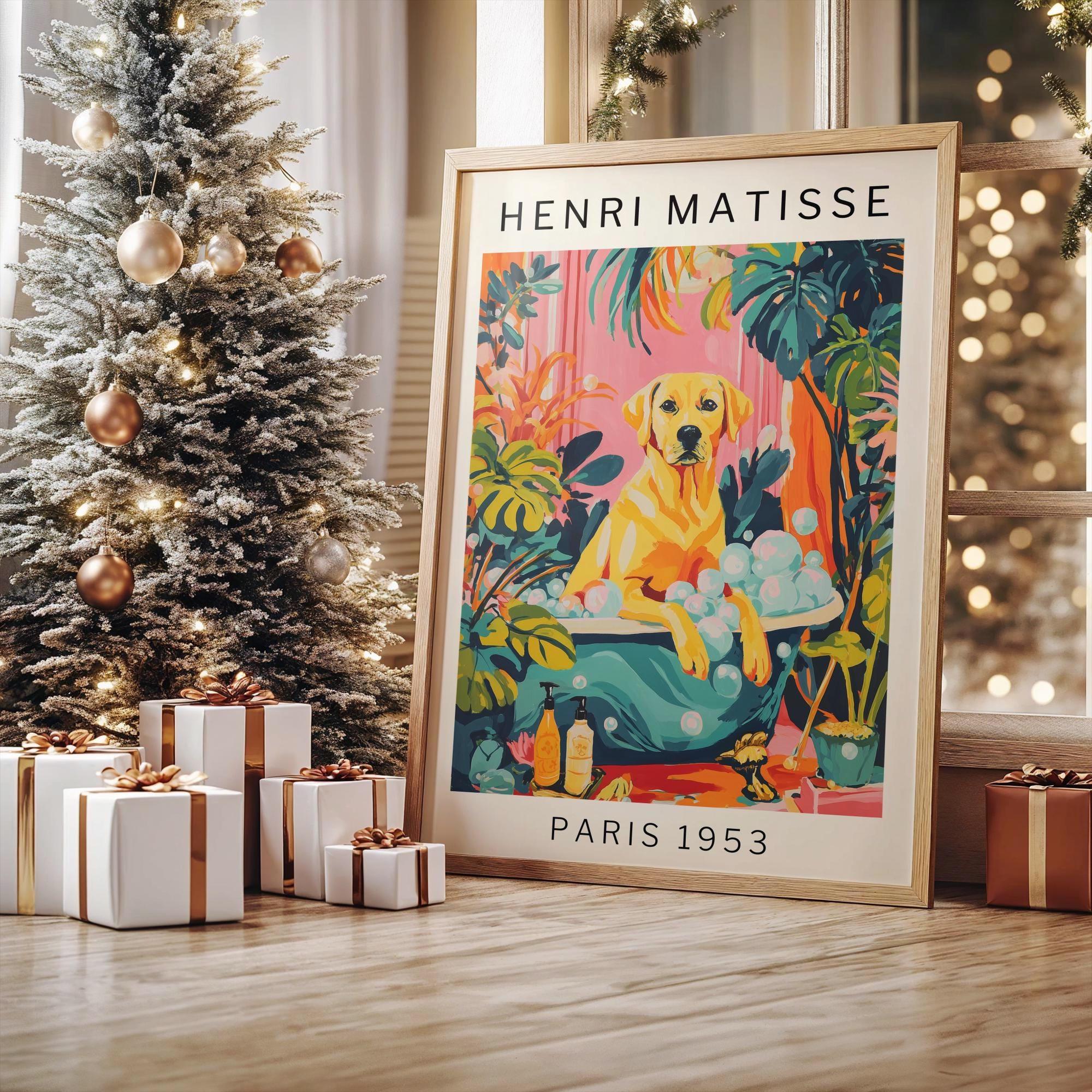 Funny Dog Christmas Gift Labrador Poster Matisse Style Wall Art