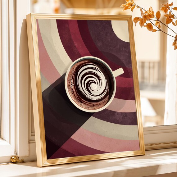 Mocca Kaffee Kunstdruck, Bauhaus Kunstdruck, Braun & Creme Dekor, Kche  Wandkunst, Poster fr Cafe, Geschenk fr Kollegen - Etsy.de