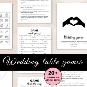 Wedding Games Wedding Reception Games bundle perfect for Wedding Table Games . Who Knows Couples Best, Wedding word search, Couple&#39;s trivia