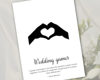 Juegos de boda Paquete de juegos para la recepción de boda perfecto para los juegos de mesa de boda. Quién conoce mejor a las parejas, sopa de letras para bodas, trivia para parejas