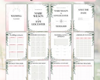 The Ultimate Wedding Planner Binder Template, Editable in Canva, Wedding Itinerary & Schedule, Instant Download, Digital Printable Template