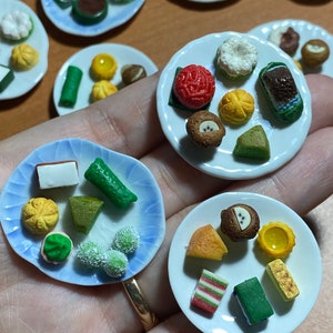 Miniature Singapore Traditional Nonya Kueh Mix Platter, Dollhouse Diner, Ang Ku Kueh, Clay Food, Doll Food Diner Food, Faux Food image 7