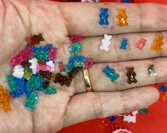 Handmade Miniature Gummy bear Candies, Sweets, Candies, resin (100 pcs)