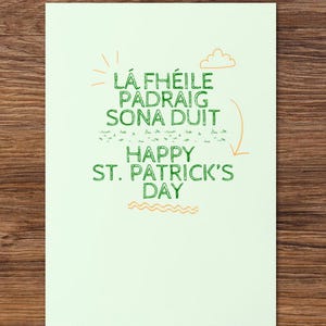 Happy St. Patrick&#39;s Day - Lá Fhéile Pádraig Sona Duit card | Irish language - Gaeilge | Irish Gifts