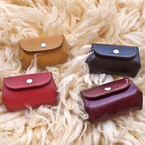 Cartera piel para mujer con colores vibrantes,tarjetero vertical hecho a mano,monedero de pliegue fino,moderna cartera compacta con botones